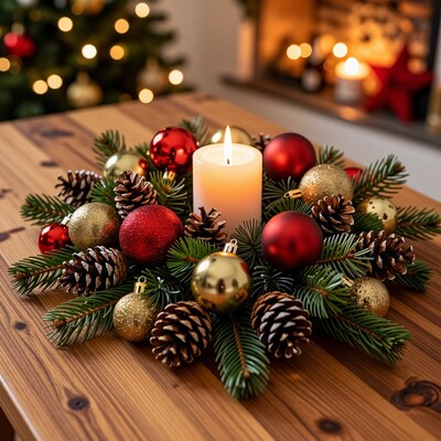 Christmas Candle Centerpiece