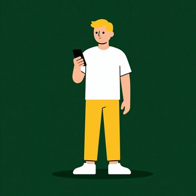 Man using smartphone