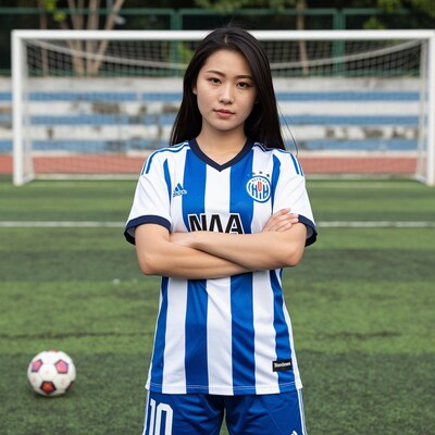 Asian woman soccer player