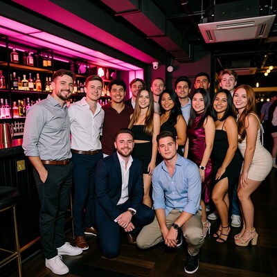 Group of young adults at bar