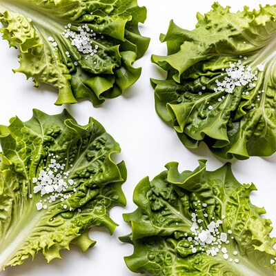 Fresh Green Lettuce with Salt