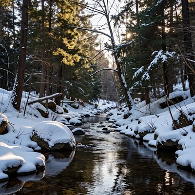 Snowy Forest Creek