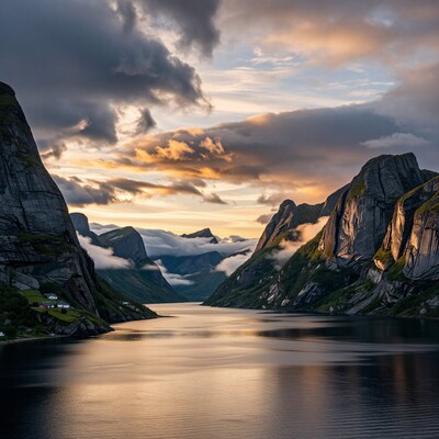 Norwegian Fjord Sunset
