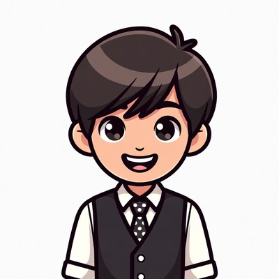 Cartoon boy in vest