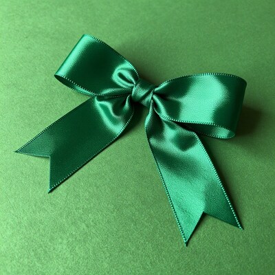 Green satin bow