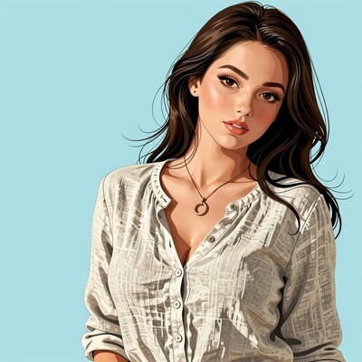 Beautiful Brunette Woman Portrait