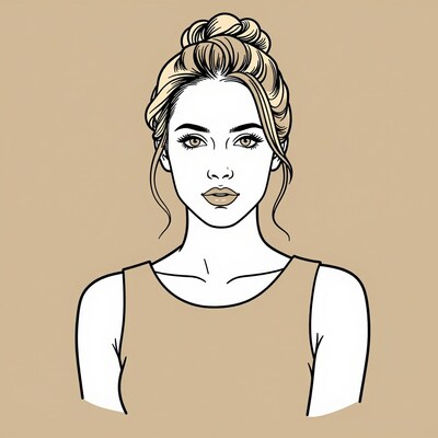 Woman with blonde bun hairstyle