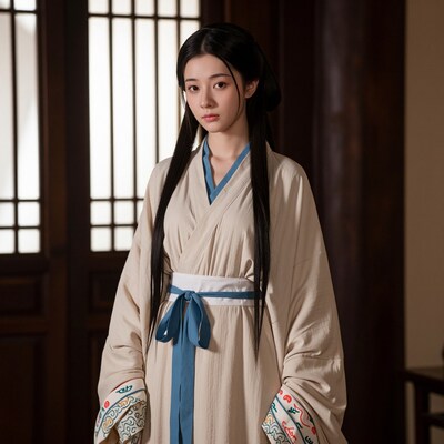 Young East Asian woman in traditional Hanfu