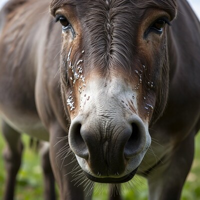 Close-up donkey face