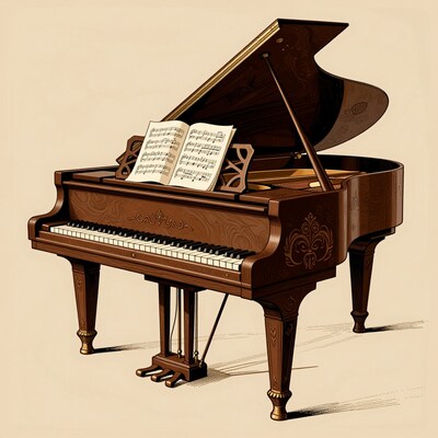 Grand Piano with Sheet Music