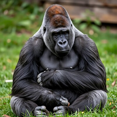 Sitting Gorilla Portrait