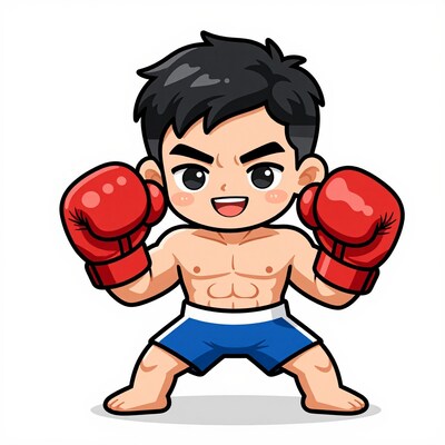 Cartoon boxer boy