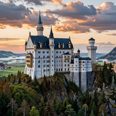 Neuschwanstein Castle Sunset