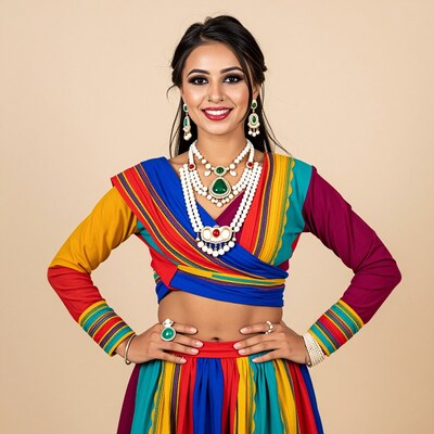 Indian woman in colorful traditional attire