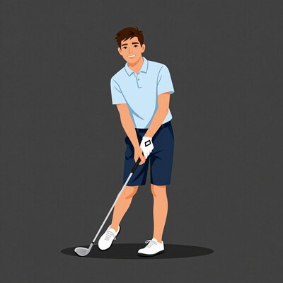 Man playing golf