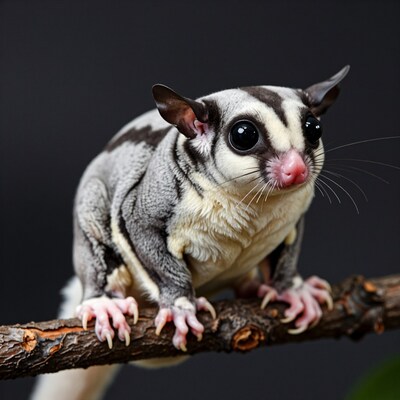 Cute Sugar Glider on Branch