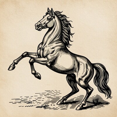 Rearing Horse Illustration