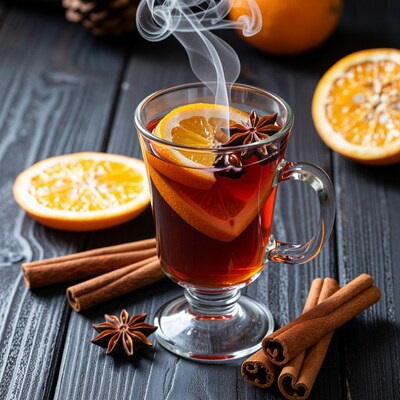 Hot Mulled Wine with Spices