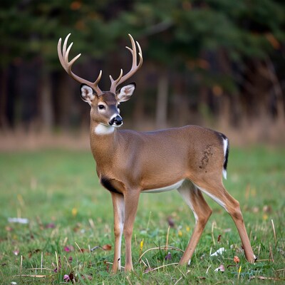 Whitetail Buck in Field