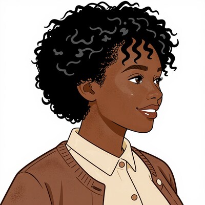 Young Black woman with curly hair