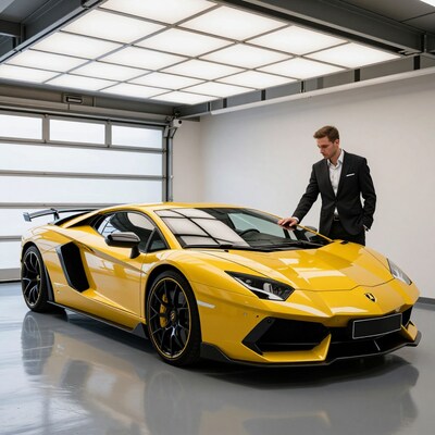 Man with Yellow Lamborghini