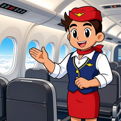 Cartoon Female Flight Attendant