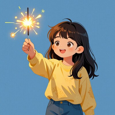 Girl with Sparkler