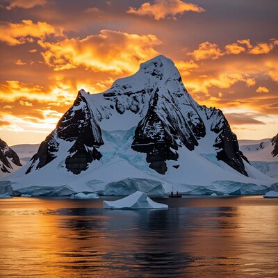 Antarctic Iceberg Sunset