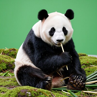 Giant Panda Eating Bamboo