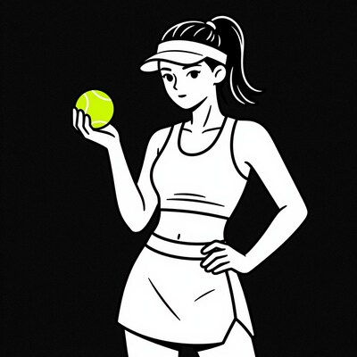Woman holding tennis ball