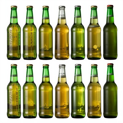 Beer bottles in a row