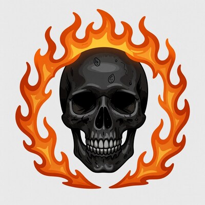 Skull with Flames
