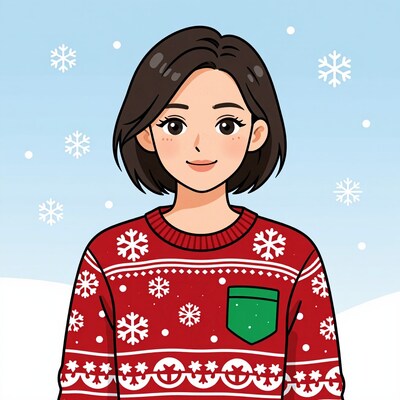 Woman in Christmas sweater
