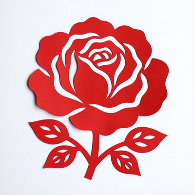 Red Paper Rose Cutout