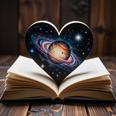 Heart Book Space Planet