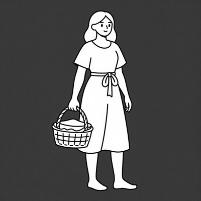 Woman with Picnic Basket