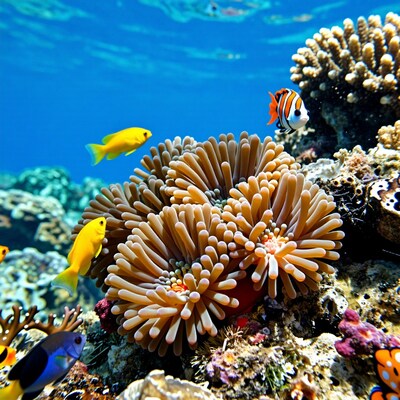 Clownfish and Sea Anemone Coral Reef