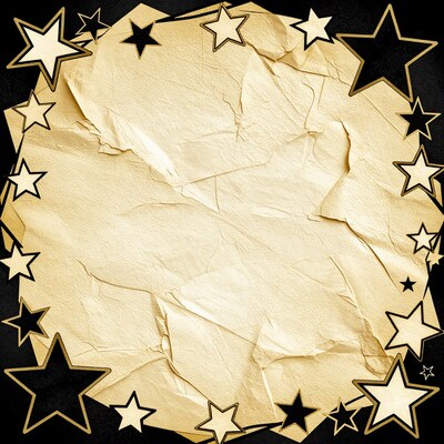 Crumpled Paper Stars Frame