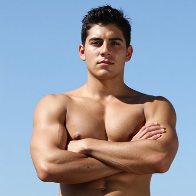 Shirtless muscular man
