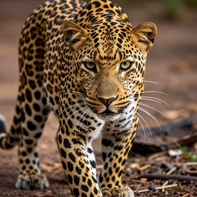 Leopard Stalking Forward