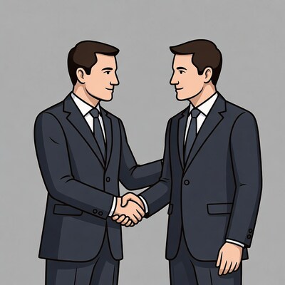 Two businessmen shaking hands