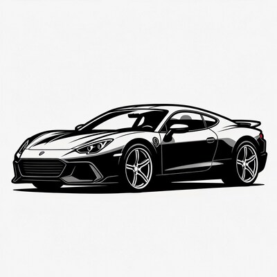 Black Sports Car Illustration