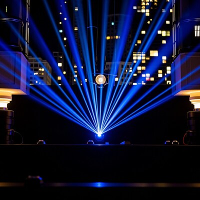 Blue Stage Lights Beams