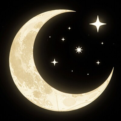 Crescent Moon and Stars