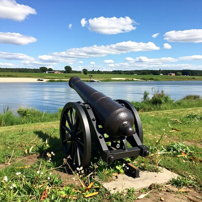 Historic Cannon by River