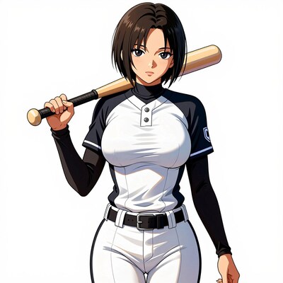 Anime girl baseball player