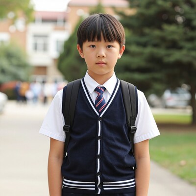 Asian schoolboy in uniform