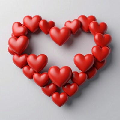 Red hearts circle