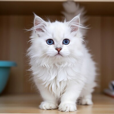 White fluffy kitten