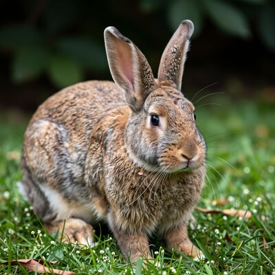 Brown Rabbit in Grass